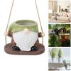 Swing Plant Pot Resin Cute Faceless Gnome Figurine Decorative Hanging Planter for Indoor Outdoor