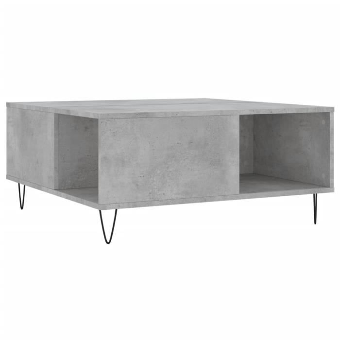 VidaXL Coffee Table Concrete Grey 80x80x36.5 Cm Engineered Wood 830784