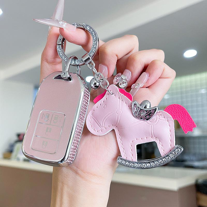 Premium Women's Car Key Case for Honda Accord, Civic, CR-V, Fit, Odyssey, Vezel, Lingpai, and XR-V