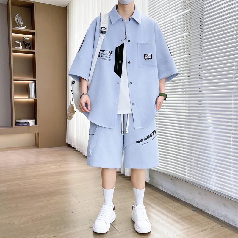 PLAYBOY Men s Casual Beach Shirt & Shorts Set M