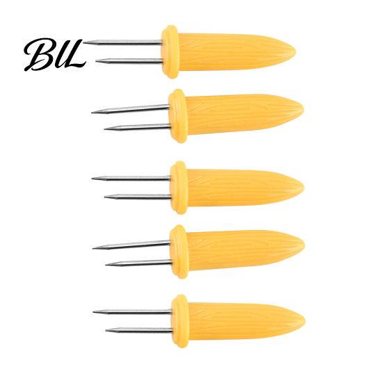 Heavy Duty Corn Skewers Stainless Steel Holders, Heat Resistant Shaped Handles, Double Cob for Picnic Needle Set Outdoor Camping And Home Barbecue