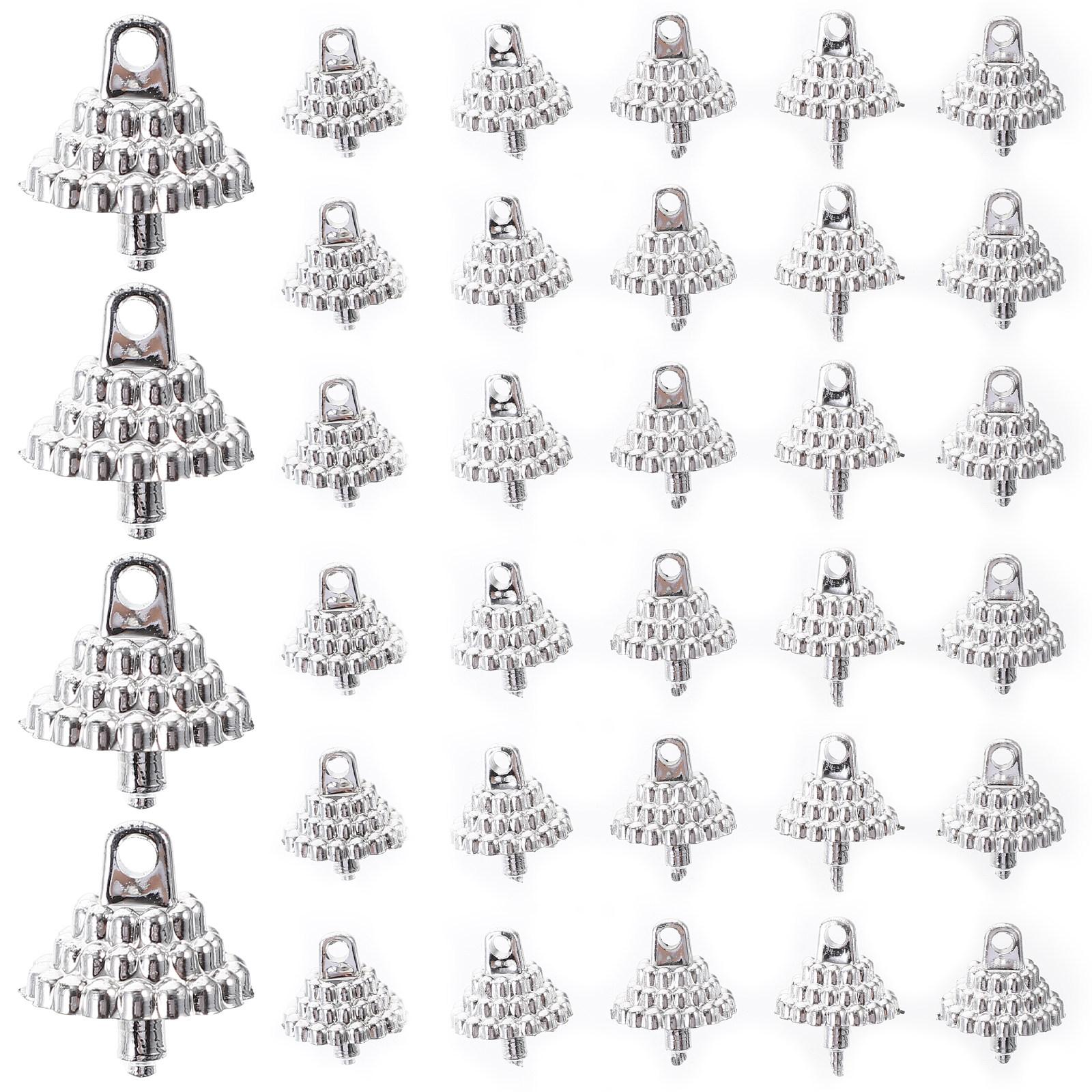 

1Set Exquisite Ornaments Holder Caps for DIY Ball Decorations Lightweight Christmas Tree Pendant Covers Replacement Parts other серебряный