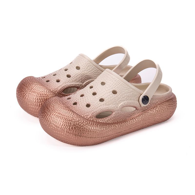 Hole shoes women's summer new gradual change non-slip deodorant beach shoes thick-soled outer wear seaside bag head sandals