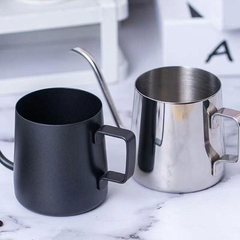 1pc Stainless steel coffee pot with narrow mouth; home pour-over coffee pot with narrow mouth and long spout; coffee mug
