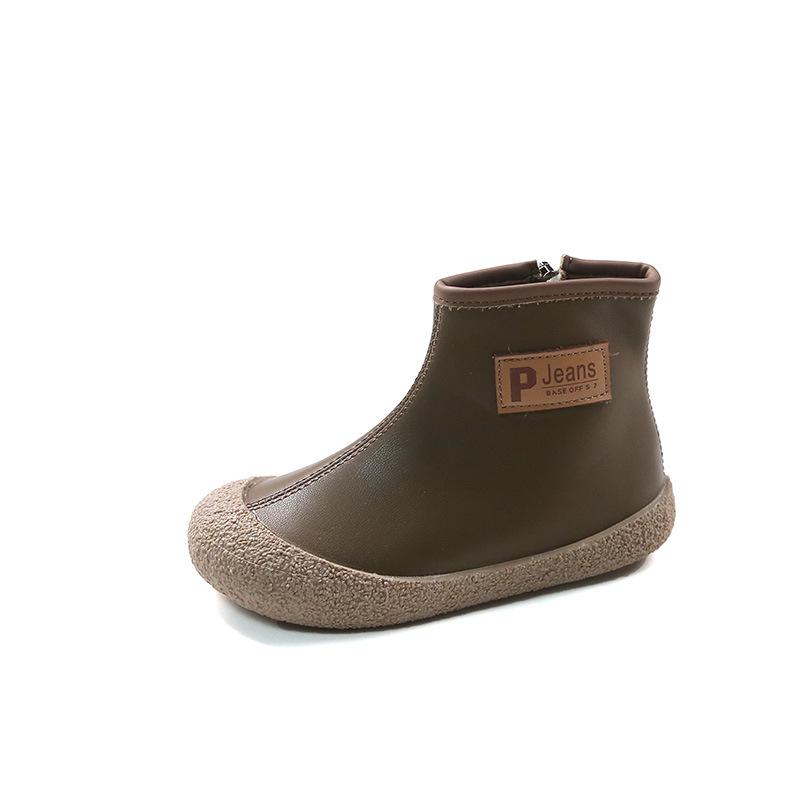 Baby Martin Stiefel Anti-Kick Kleine Lederstiefel Mädchenschuhe, Kurze Stiefel Weiche Sohle Jungenstiefel mit Mittelsohle