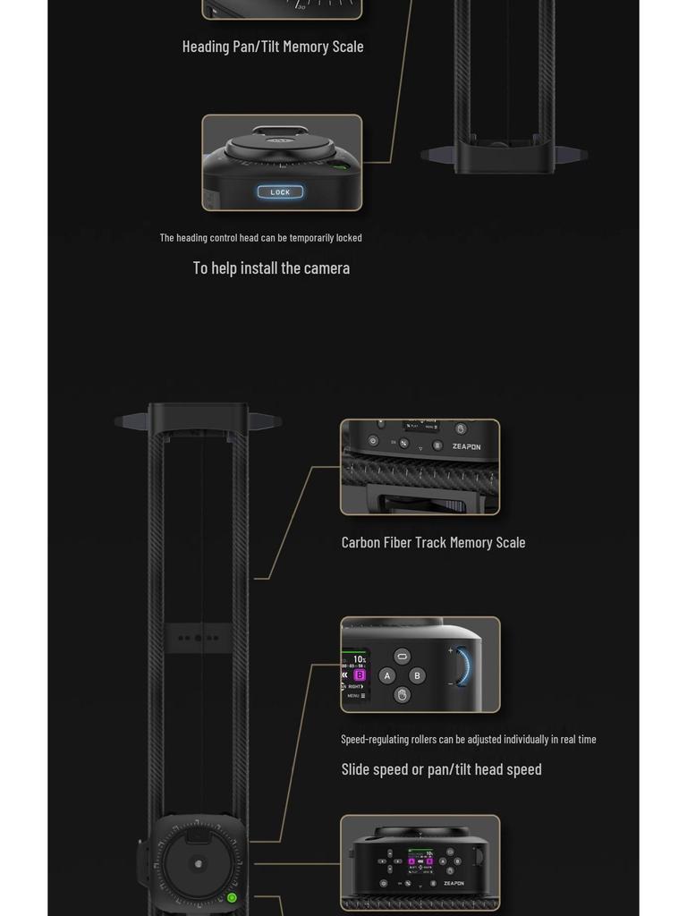 ZEAPON AXIS Series Electric Three-Axis Slider for DSLR Video, Photography, Live Streaming, and Time-Lapse.