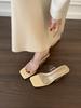 Fashion Slippers Women Summer Luxury Slides Sliders Shoes Square heel Transparent Heel Heeled Mules Designer Block Silver High Scandals