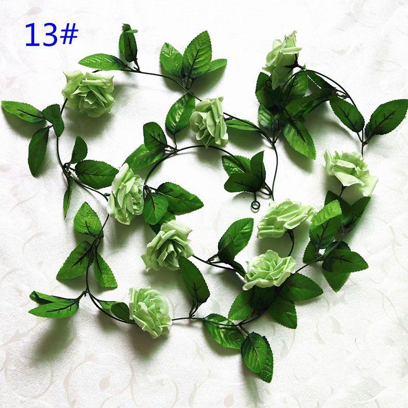 24m Silk Long Rose Fake Flower Ivy Vine Leaf Garland Wedding Party Home Decor