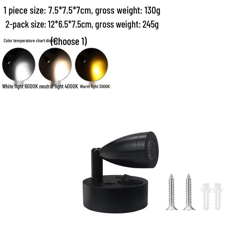 12V-24V LED Reading Light for RV, Boat, or Yacht - 3W Low Voltage Bedside Spotlight