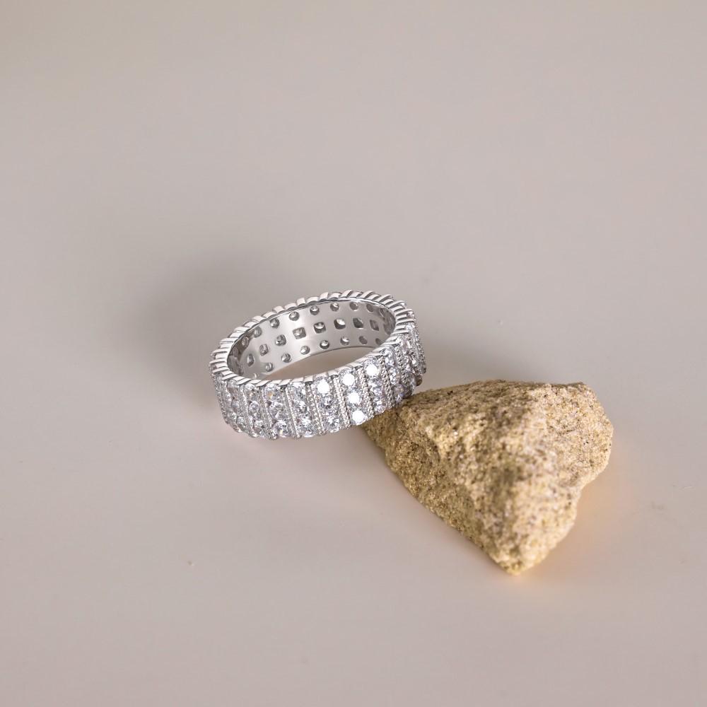 Exquisiter Weihnachts-Bestseller: S925 Sterlingsilber Damenring mit Zirkonia- und Diamantdesign - Eleganter Hochzeitsstil, breiter Ring