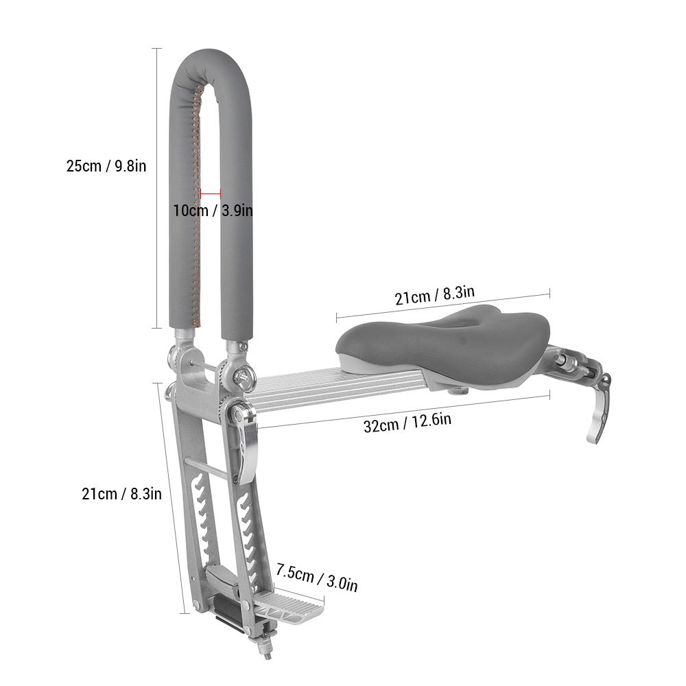 

Велосипедное сиденье для детей, сверхлегкое, складное, портативное, быстросъемное, детское велосипедное крепление для взрослых, горных велосипедов, шоссейных велосипедов серый