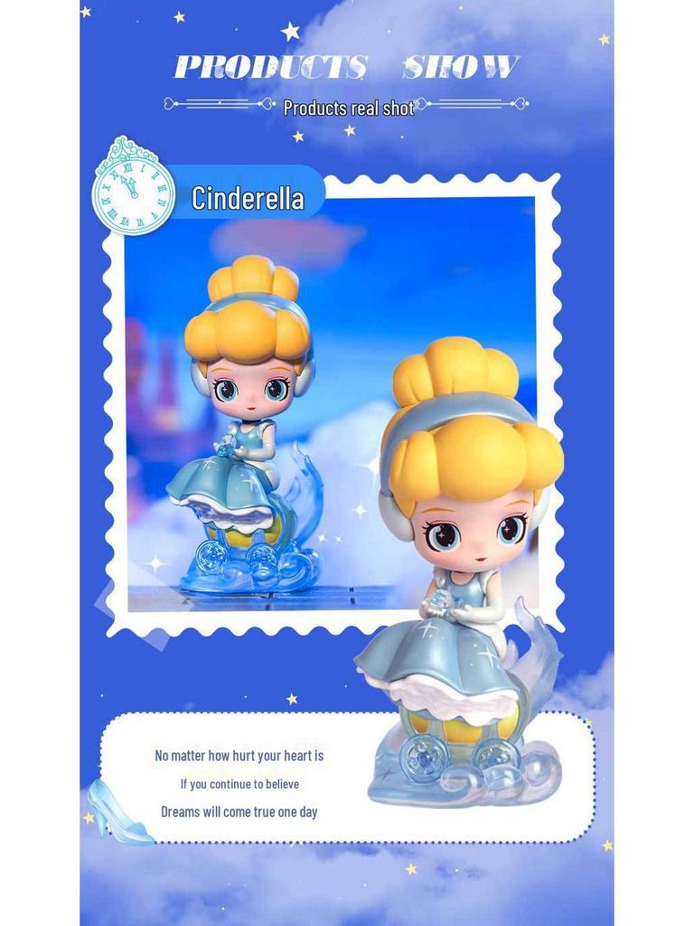 Disney Princess Fairy Tale Town Blind Box Figurine - Desktop Doll Ornament Birthday Gift for Girls