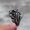 Vintage Stainless Steel Men's Screw Heart Pendant Gothic Punk Necklace