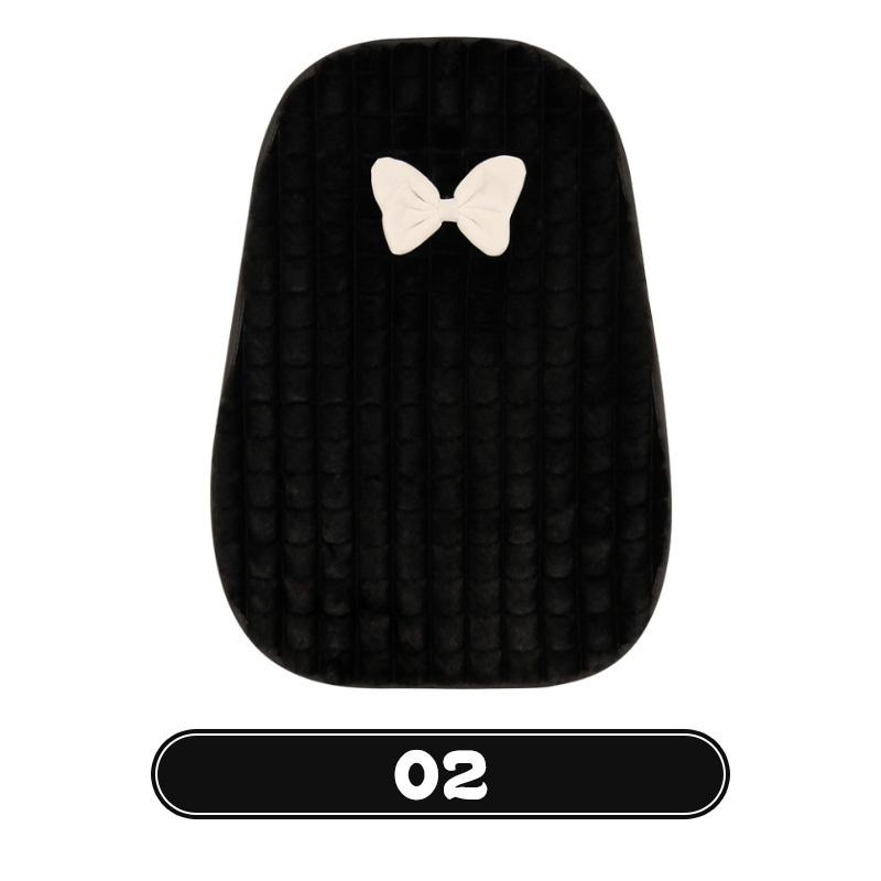 Bowknot Women's Car Seat Cover Winter Plush Warm Girl Cute Car Cushion Bow Headrest Waist Pink Interior Accessories