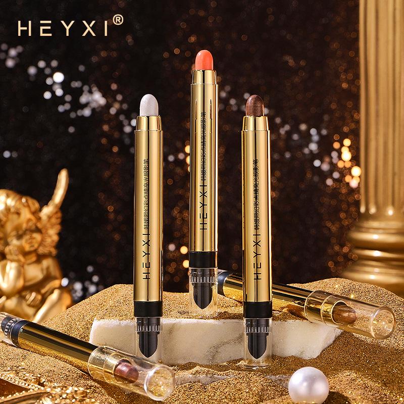 HEYXI Han Yuanyi Smudge-proof Highlighting Eyeshadow Stick - Brightening Under-eye Pen with Fine Shimmer, Double-ended for Easy Eye Makeup