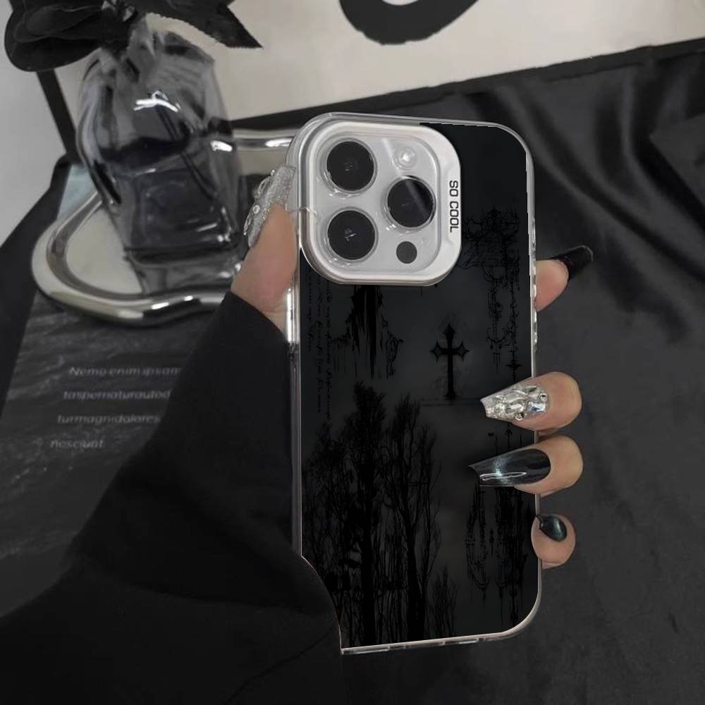

Готична кокетка кіберсигілізм Чохол для телефону для iPhone 16,15,14,13,12,11,Pro,XS,Max,Plus,Mini,SE Білий Цукерка Матовий Ударостійкий Чохол iPhone12