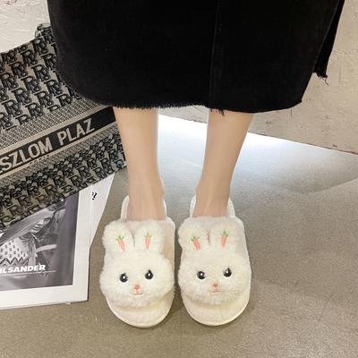 Korean Version of Cute Warm Cotton Slippers Women's 2025 Autumn and Winter New Fashion Versatile Comfortable Simple Home Slippers Women