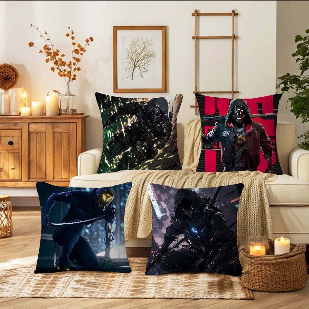 Game G-GHOSTRUNNER Pillow Covers Cartoon Sofa Decorative Home Double-sided Printing Short Plush Cute Cushion Cover