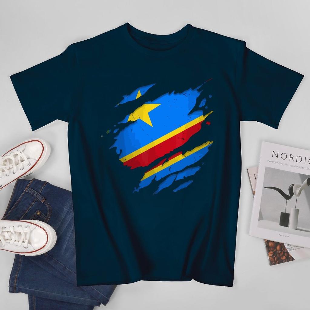 Unisex Unisex Congolese DRC Democratic Republic of Congo Flag Tshirt Tees T Shirts WoUnisex Boys 100 Cotton TShirt