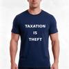 Taxation Is Theft TShirt Summer Casual Cotton Tee Oversized Streetwear Tops Vintage Graphic Print Loose Fit Short Sleeve