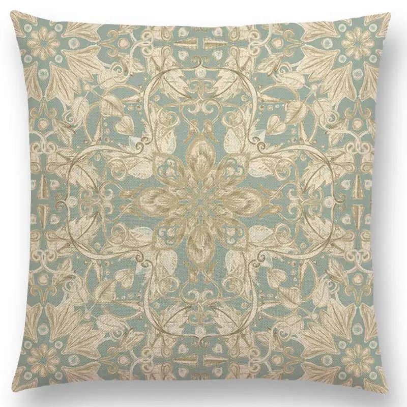 New Fantastic Snowflake Flowers Gorgeous Floral Doodle Colourful Decorative Pattern Mandalas Cushion Cover Sofa Pillow Case