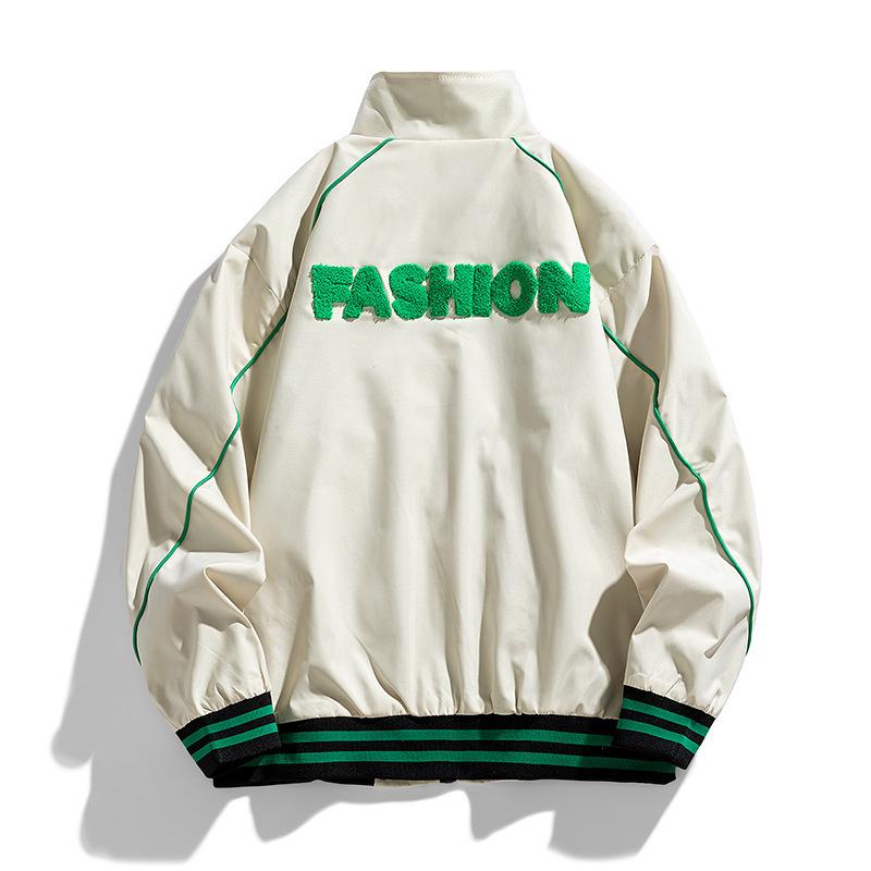 New Baseball Uniform Jacket Men's Spring and Autumn Stand-up Collar Jacket Public Version Solid Color Top Loose Versatile Cardigan
