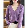 Women Cardigans V-neck Long Sleeve Knitted Outerwear Solid Thin Spring Autumn Sweaters Knitwears Korean Fashion Red Cardigans