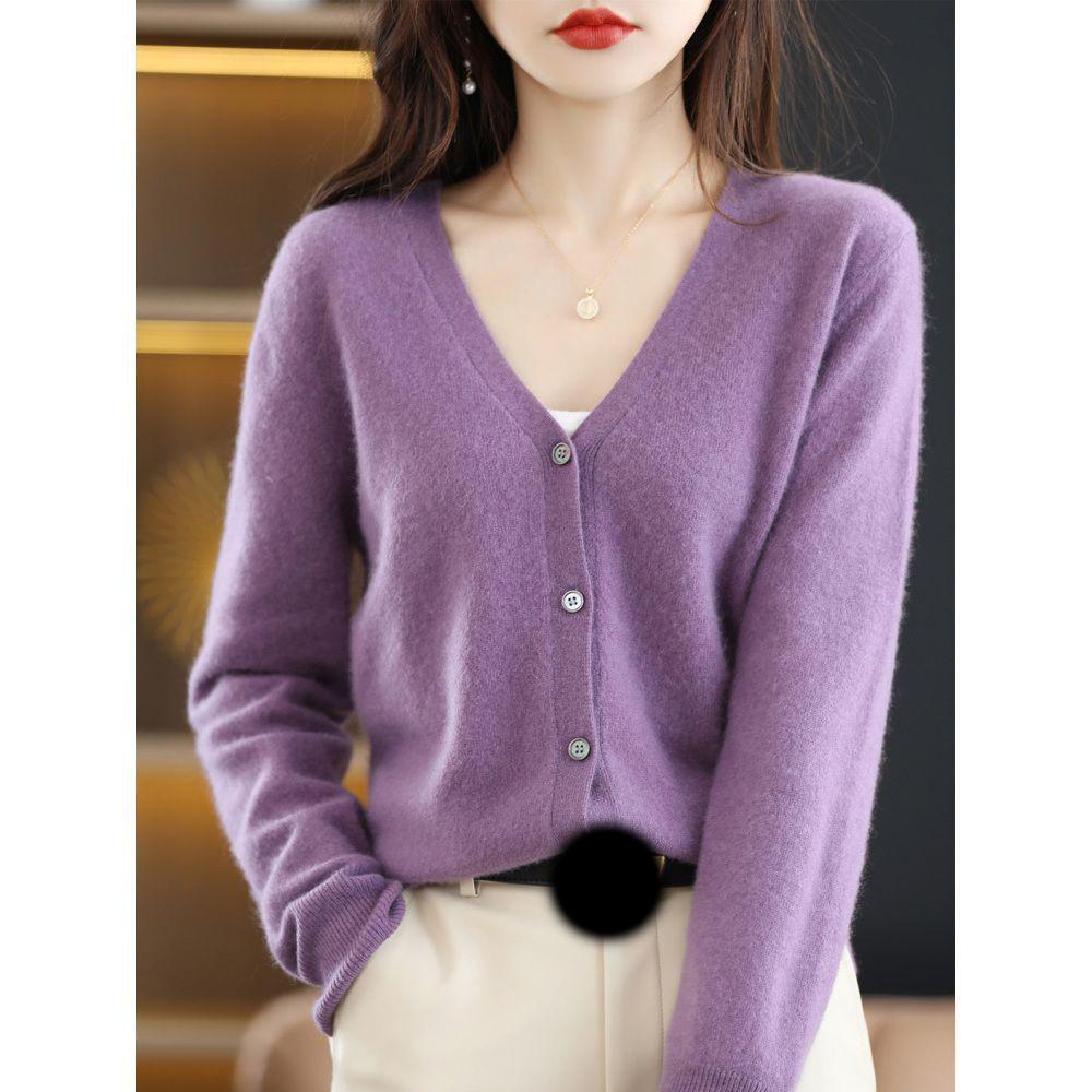 Women Cardigans V-neck Long Sleeve Knitted Outerwear Solid Thin Spring Autumn Sweaters Knitwears Korean Fashion Red Cardigans