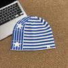 American street star jacquard striped knitted hat autumn and winter warm ear protection contrasting color small standard wool hat windproof cold hat