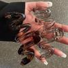 2pcs Women's Y2K Wavy High Glossy Amber Brown 10.5cm/4.13in Large Lightweight Plastic Hair Clip, Elegant and Minimalistic