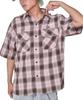 WEGO Short Sleeve Graphic Short Sleeve Summer Size Pink Shirt, Ombré Check, Top, Clothing, Streetwear, Men's, L,
