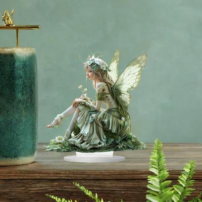 Akrylová cedule ve tvaru víly se stojanem Dárková dekorace Socha figurky do obývacího pokoje