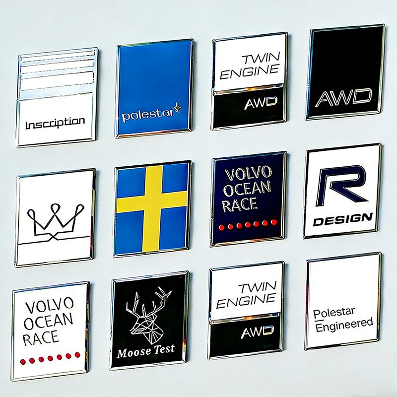 1pcs Car Accessories 3D Aluminum Logo Indoor Decoration Fender Trunk Stickers For Volvo Rdesign T6 AWD C30 C70 S40 S60 S70 S80