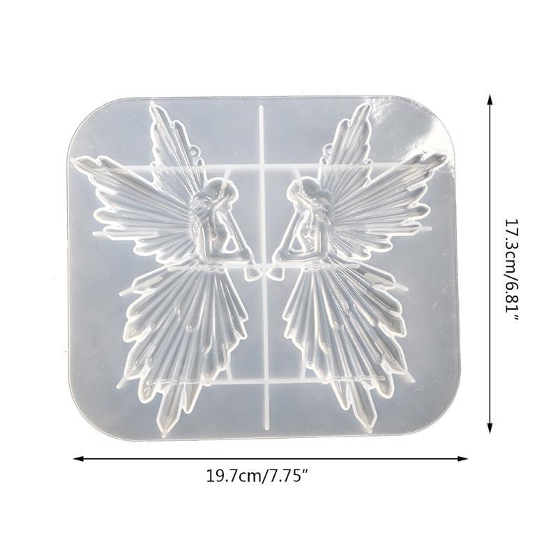Crystal Epoxy Resin Mold Girl with Flute Angel Mirror Shiny Silicone Mould DIY Crafts Decorations Ornaments Casting Tool