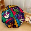 Custom Text Automatic 8 Bone Umbrella, Portable Sun Rain Protection UmbrellaGorillaz