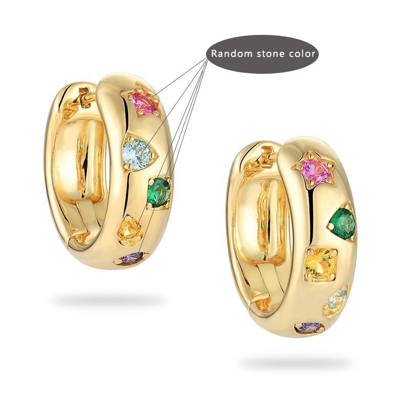 

Design Sense Star Geometry Colored Zircon Metal Circular Earrings 2026 Fashion Jewelry Luxury Accessories for Women and Girls