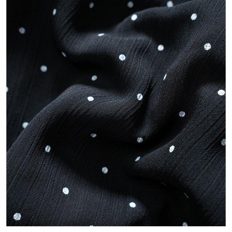 Women Polka Dot Ruffle Tulle Maxi Skirt Elastic Waist Casual Flowy A-line Skirt