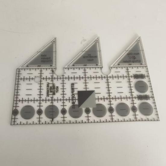 Double Strip Quilting Ruler Transparent Acrylic Measuring Tool 45-Degree Angle Quilting Template Ruler for Sewing Crocheting Embroidery Handcrafting