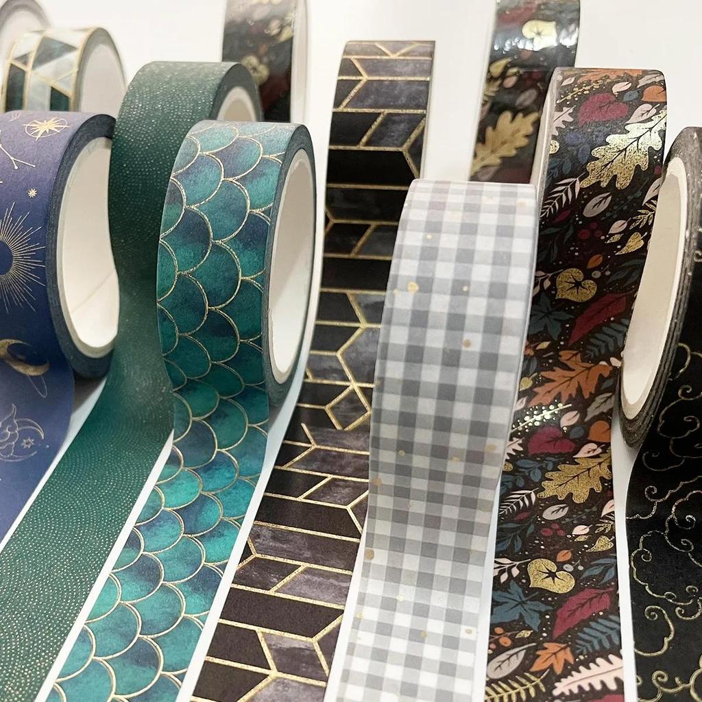 Gold Vintage Adhesive Washi Tapes Masking Tape Creative DIY Paper Tape Scrapbooking Tape Japanese Washitape Stickers