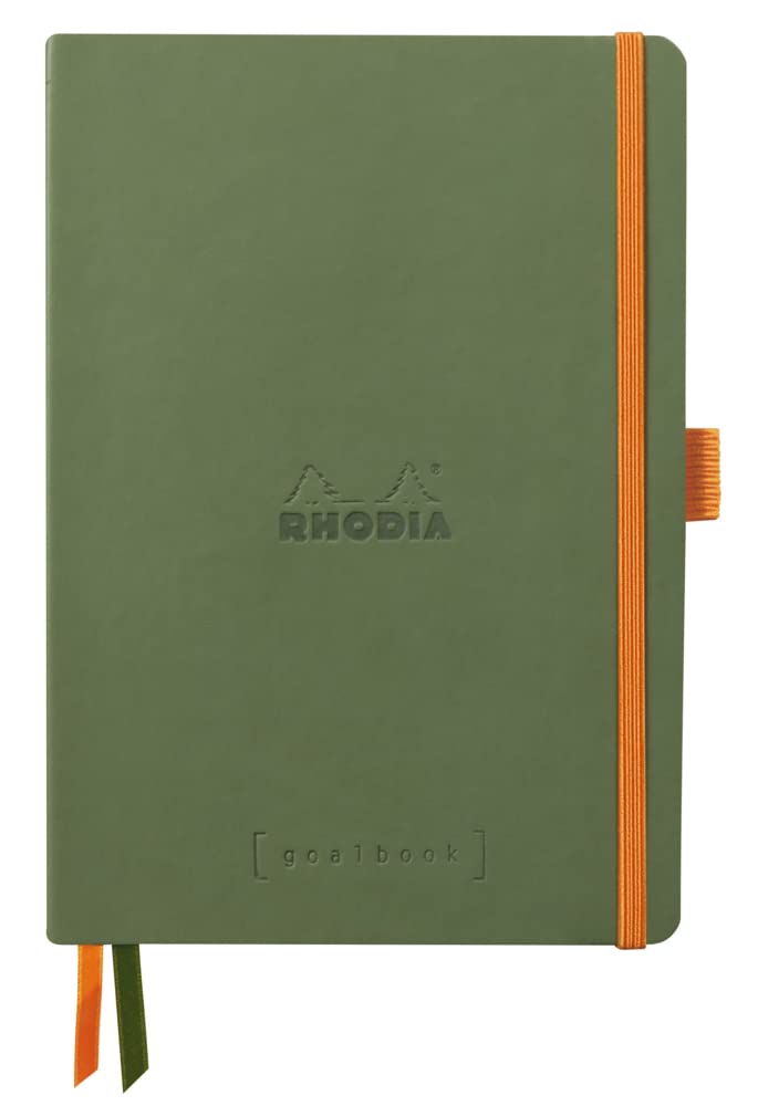

Rhodia Rhodiarama Goal 240 Dotted Italian Leather Sage CF117804 Book, A5, Pages, Grid, Cover, Green,