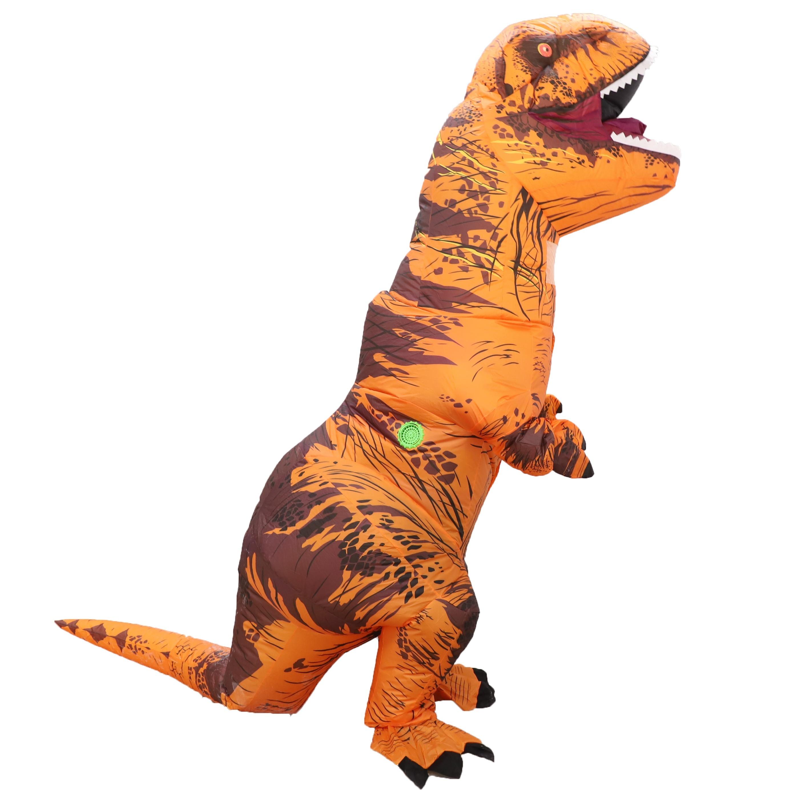 

Adult T-Rex Inflatable Costume Standing Dinosaur Mascot for Halloween & Christmas Fun Animal Party Role-playing Outfit Apparel For 150-190cm коричневий