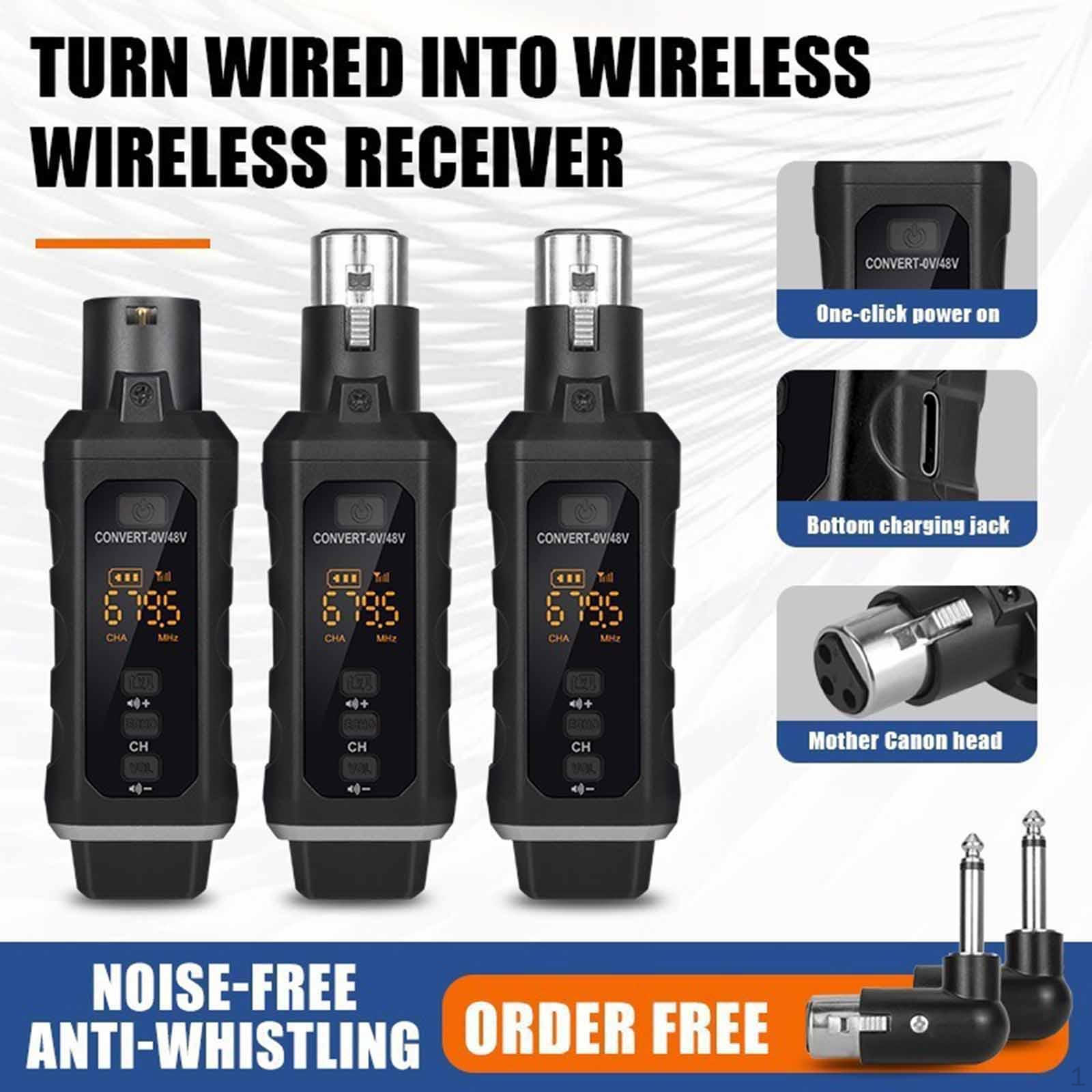 

Аудиопередатчик и приемник гитарный 48В восстанавливающий вокальный беспроводной микрофон with 2 transmitter