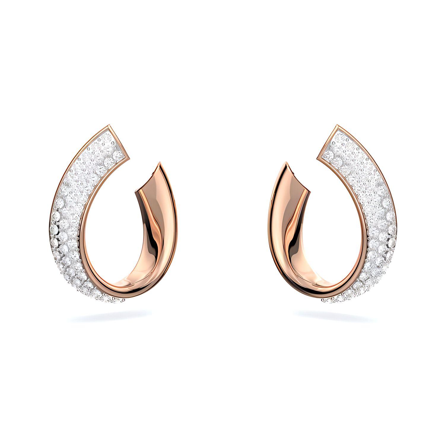 Swarovski Exist Fashionable Versatile Large Circle Crystal Earrings Women earrings 5636448 Silver,F