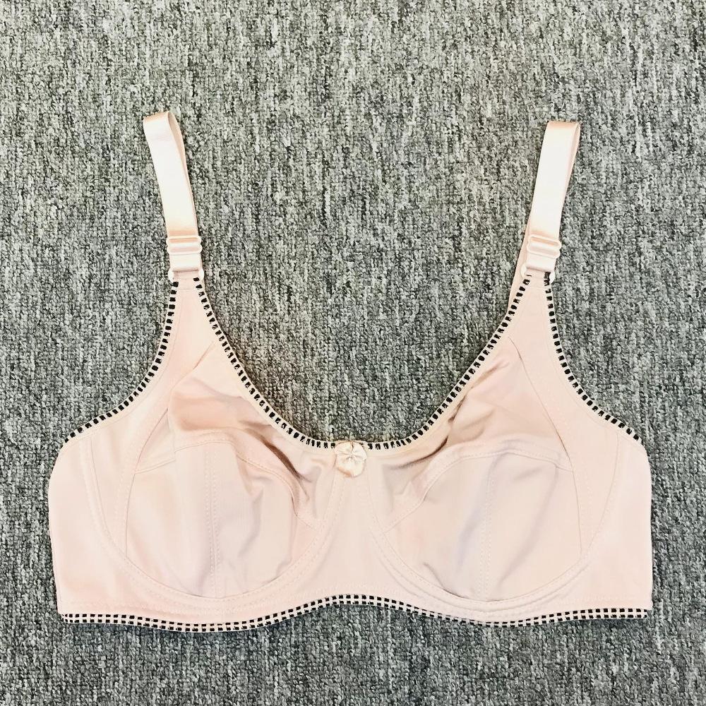 European and American simple integrated thin cup women's underwear big chest small fat MM full cup large size bra smooth mask