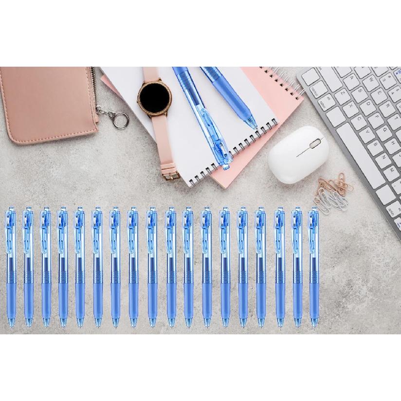 Aozora Blue Gel Pens Fine Point Smooth Writing Pen 40 Pack Retractable Blue Gel Ink Pen with Soft Grip 0.5mm Quick Dry Office School Supplies(20 Pens