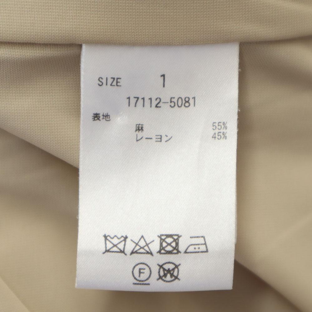 CLANE Linen Blend Five-quarter sleeve Roll-up sleeves one piece 1 beige Women Used