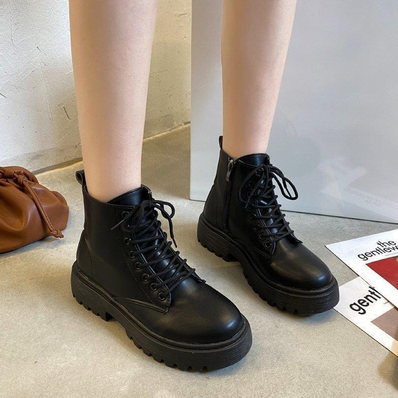 2025 Тонкие туфли Tide Martin Boots Women Весна и осень Новые черные одинарные ботинки Тонкие короткие ботинки 35 чёрный 2120₽