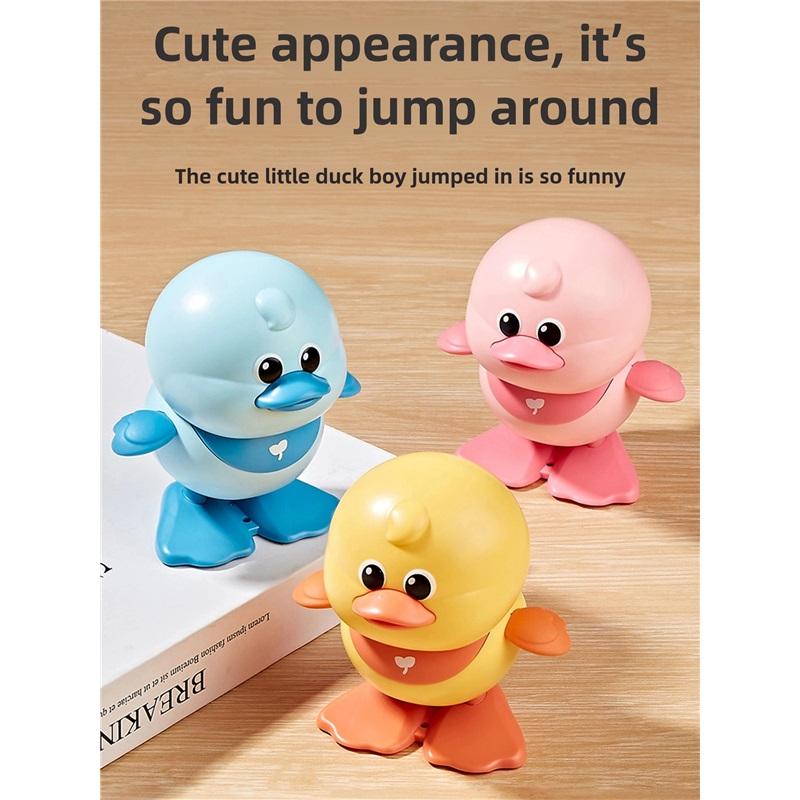 Little Yellow Duck Wind-Up Toy, Jumping & Running Small Animal Toy, Interactive Educational Toy for Baby 1-2 Years Old, Infants and Toddlers