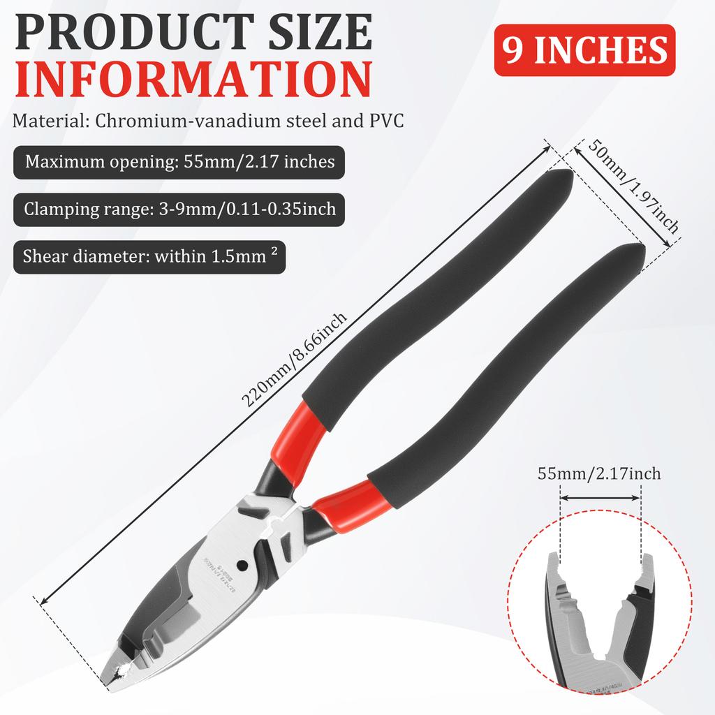 6/9In Screw Extractor Pliers Efficiently Remove Stripped Screws Wire Stripper Pliers with Nonslip Handle Damaged Screw Extractor