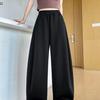 Women's Spring High Waist Wide Leg Sweatpants - Casual, Slimming American Style